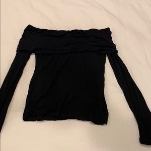 Off the shoulder black fitted long sleeve